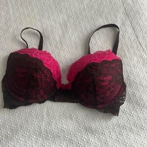 Angel VS Elegant Lace Trimmed Bra - Pink and  chocolate brown